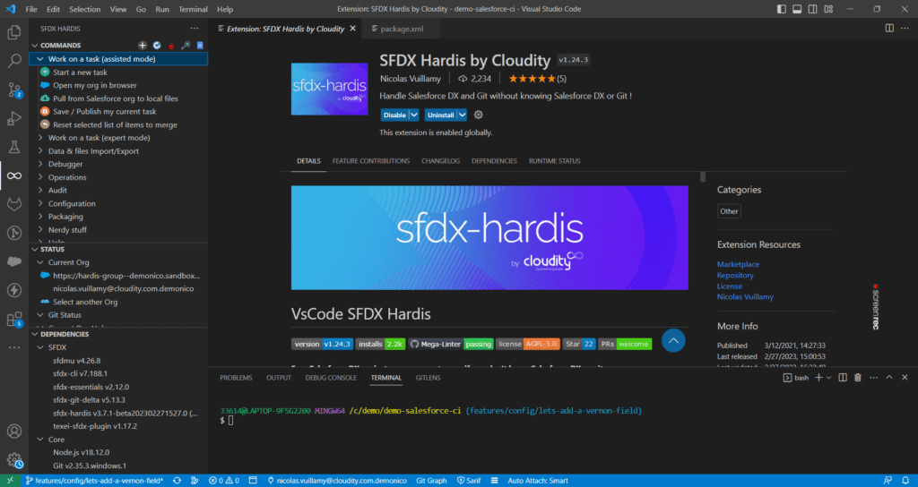 sfdx-hardis VS Code Extension